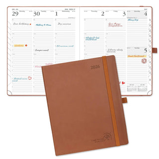 POPRUN 2026 Weekly Planner Brown