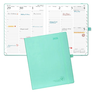 POPRUN 2026 Weekly Planner Mint Green