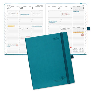 POPRUN 2026 Weekly Planner Pacific Green