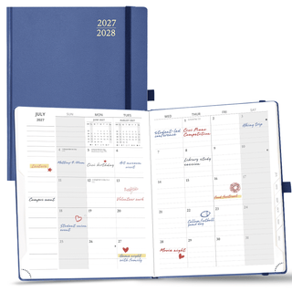 POPRUN 2027 Monthly Planner Navy Blue