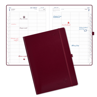 POPRUN 2027 Daily Planner Burgundy