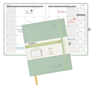POPRUN 2026-2027 Academic Planner Celadon Green