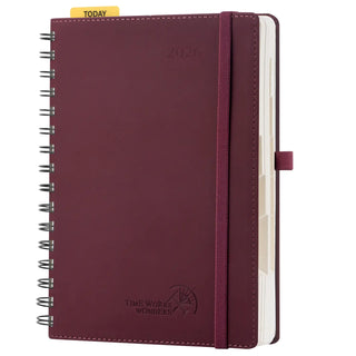 POPRUN 2026 Daily Planner Burgundy