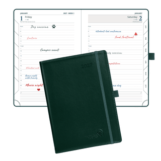 POPRUN 2027 Daily Planner Dark Green