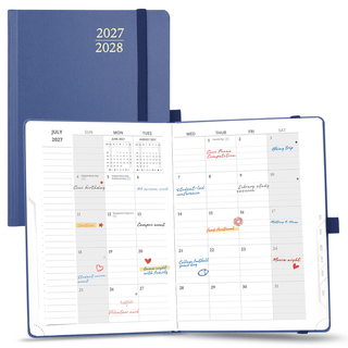 POPRUN 2027 Monthly Planner Navy Blue