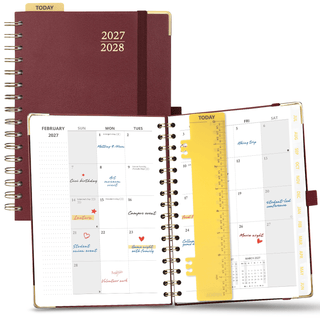 POPRUN 2027 Monthly Planner Burgundy