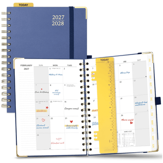 POPRUN 2027 Monthly Planner Navy Blue