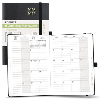 POPRUN 2026 Monthly Planner Black