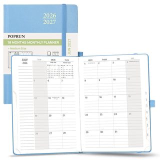POPRUN 2026 Monthly Planner Haze Blue