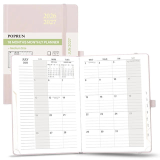 POPRUN 2026 Monthly Planner Light Pink