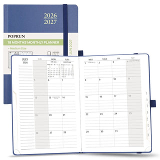 POPRUN 2026 Monthly Planner Night Sky Blue