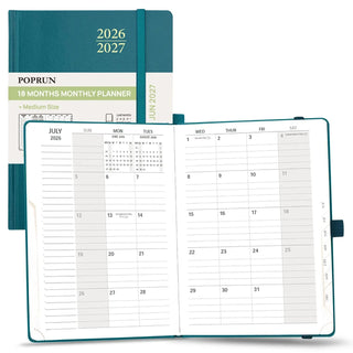 POPRUN 2026 Monthly Planner Pacific Green