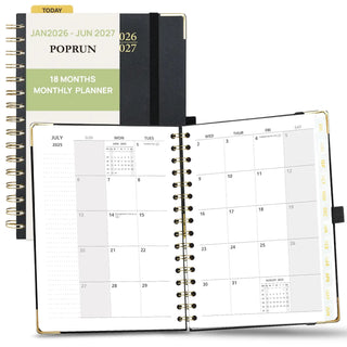POPRUN 2026 Monthly Planner Black
