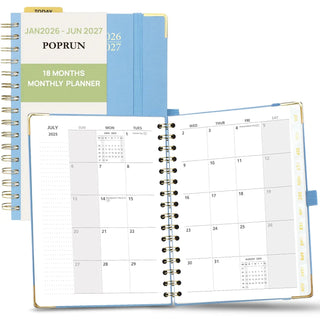 POPRUN 2026 Monthly Planner Haze Blue