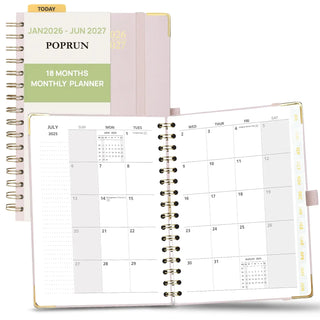 POPRUN 2026 Monthly Planner Light Pink