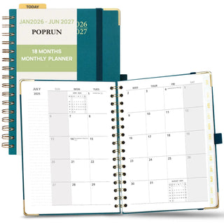 POPRUN 2026 Monthly Planner Pacific Green