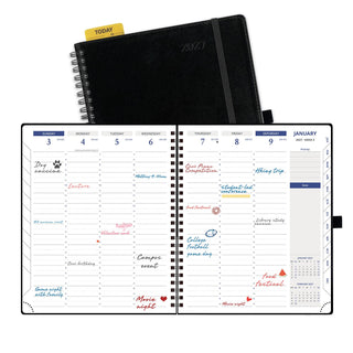 POPRUN 2026 Weekly Planner Black