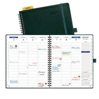 POPRUN 2026 Weekly Planner Dark Green