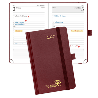 POPRUN 2027 Daily Planner Burgundy