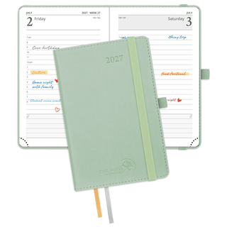 POPRUN 2027 Daily Planner Celadon Green
