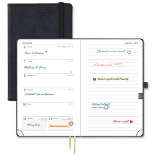 POPRUN Weekly Planner Black