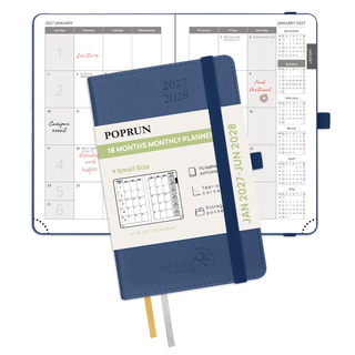 POPRUN 2027 Monthly Planner Navy Blue