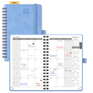 POPRUN 2025 Monthly Planner Cerulean Blue