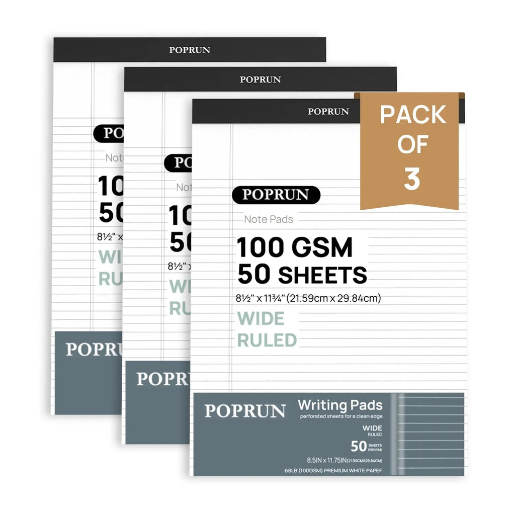 Oxford 8.5 X 11.75 Inch Legal Pads, 3 Pack, Wide Ruled On Both Sides White Paper 50 Perforated Sheets Per Writing Pad Proudly Made In The Usa 1017036