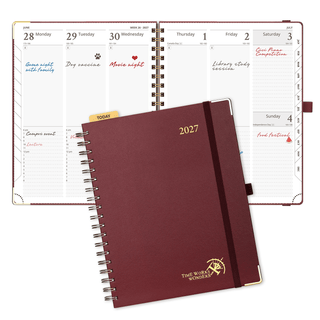 POPRUN Weekly Planner Burgundy