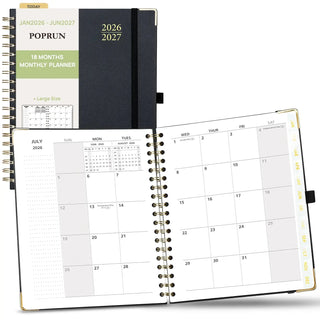 POPRUN 2026 Monthly Planner Black