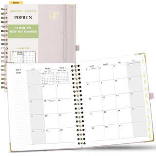 POPRUN 2026 Monthly Planner Light Pink