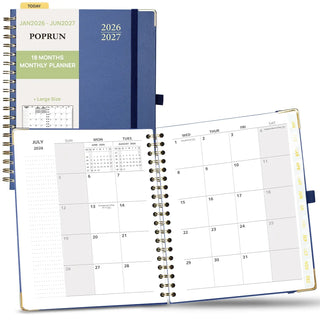 POPRUN 2026 Monthly Planner Night Sky Blue