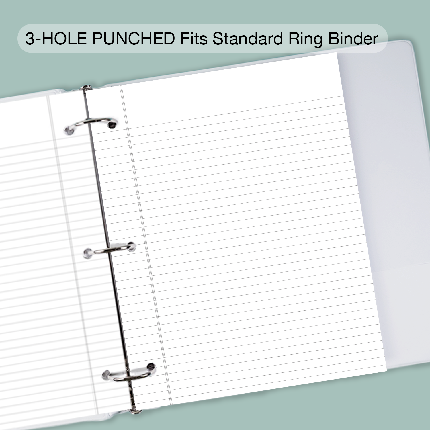Loose Leaf Paper 3 Hole Lined Note Pads 8.5 X 11 Loose Leaf Paper Wide Ruled, 8" X 10.5" Filler Paper White, 3 College Ruled Paper Binder Paper 3 Hole Lined