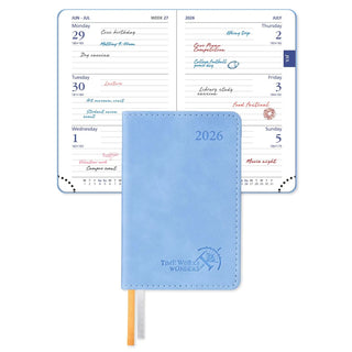POPRUN 2026 Weekly and Monthly Planner Cerulean Blue