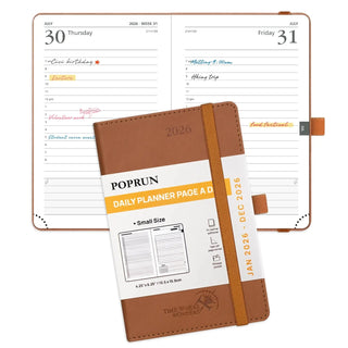 POPRUN 2026 Daily Planner Brown