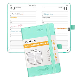 POPRUN 2026 Daily Planner Mint Green