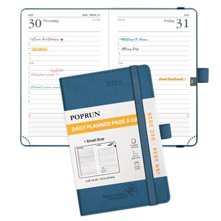 POPRUN 2026 Daily Planner Navy Blue