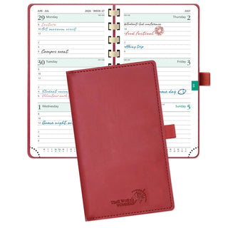 POPRUN 2026 Weekly Planner Wine Red