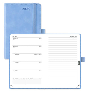 POPRUN 2026 Weekly Planner Cyan Blue
