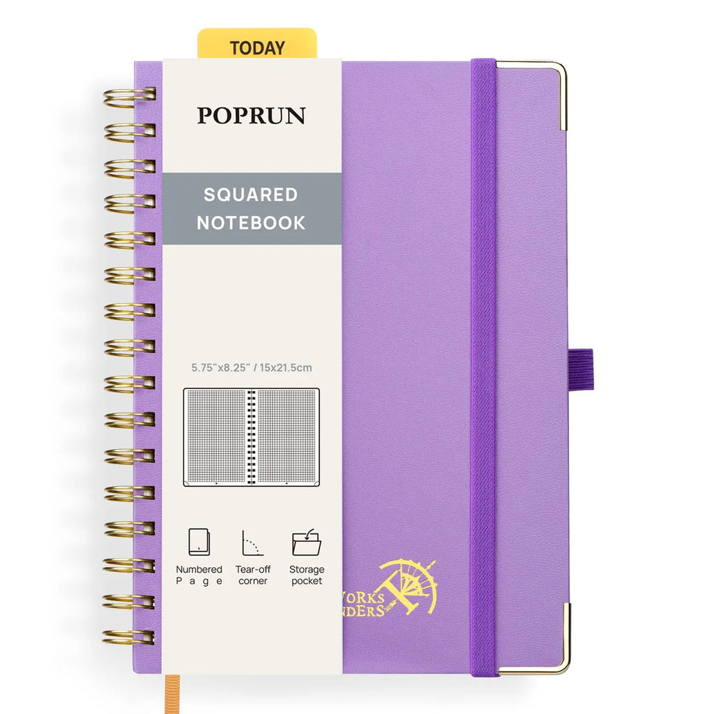 Violet POPRUN Grid Notebook – Bold & Creative